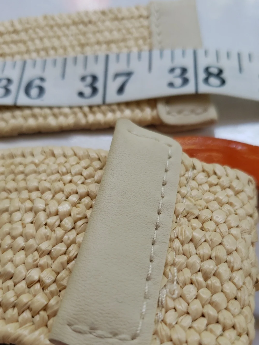 Woven Texrured Circle-Buckle Belt in Natural With Stretch 38